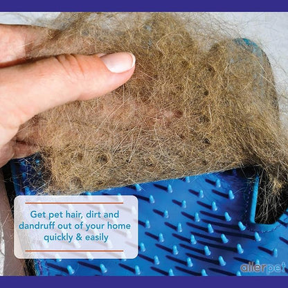 Allerpet Cat Dander Remover w/Free Pair of Grooming Gloves and Mitt - Effective Cat Dander Reduction, Anti Allergen Solution Made in USA - (12oz)