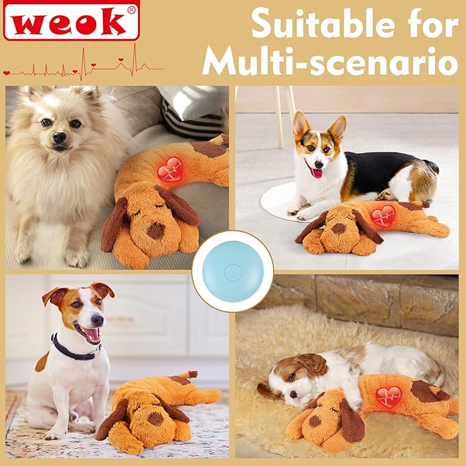 Heartbeat Puppy Toy, Comfort Cuddler Pillow, Dog Anxiety Relief Calming Aid,Heartbeat Stuffed Toy for Dogs,Puppy Heartbeat Toy Sleep Aid,Dog Heartbeat Toy for Pet