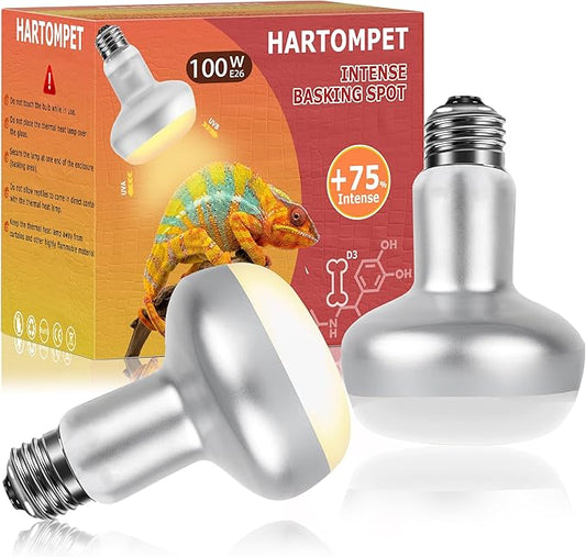 100W Intense Basking Spot Lamp – UVA Daylight Heat Bulb for Reptiles, Simulates Natural Sunrise and Sunset, Enhances Natural Behavior, Suitable for Bearded Dragons, Turtles, Geckos | 2 Pack