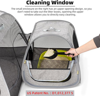 Tenrai Portable Cat Playpen, Trapezoidal Design for Better Standing, Foldable Pet Tent for Indoor and Outdoor Use of Kitten and Puppy, Dog Play Enclosure, Cat Houses & Condos