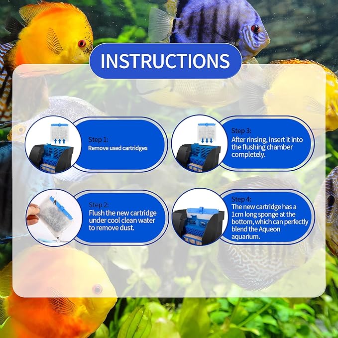 10 Pack Large Replacement Filter Cartridges Compatible for Aqueon QuietFlow Power Filter Size 20,30,50,55/75