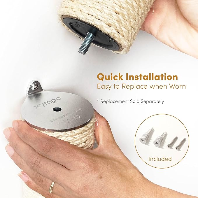 34" Wall Mounted Cat Scratcher, Sisal Scratching Post