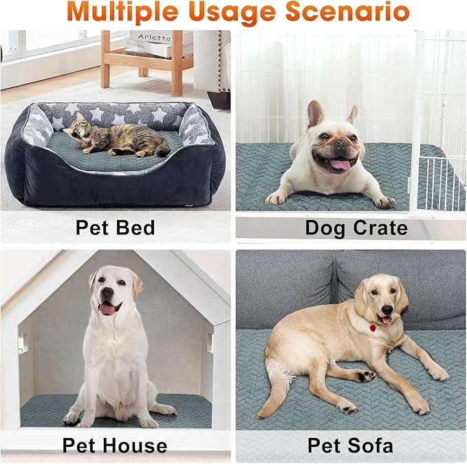 GASUR Heated Dog Bed, Waterproof Electric Dog Cat Heating Pad with Timer, Temperature Adjustable Heated Cat Bed for Winter, Auto Power-Off, Anti-bite Heating Pad for Dogs Cats-47''x28'', XLarge