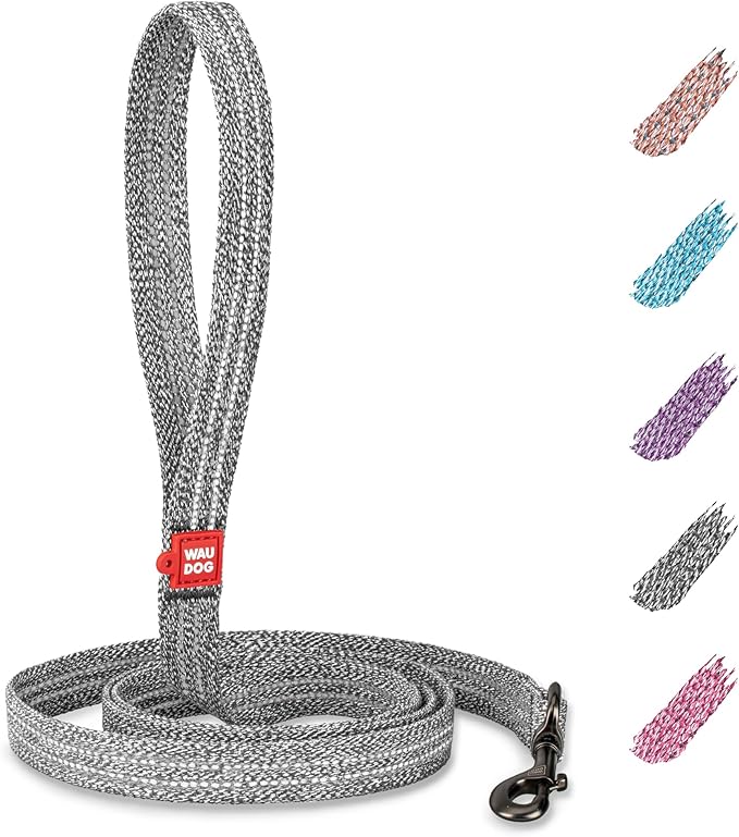 Recycled Cotton Dog Leash Eco-Friendly Alternative to Nylon for Small Medium and Large Dogs - Reflective Strong Dog Leashes for Large Breeds - Puppy Leash