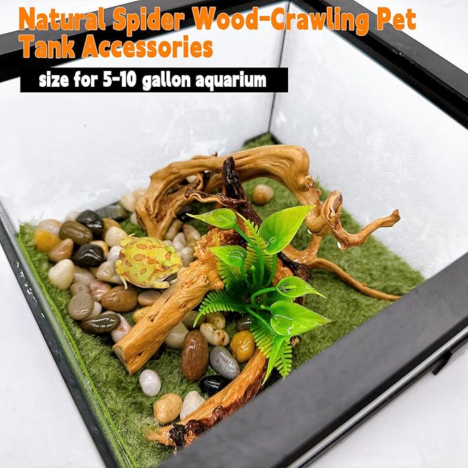 Hamiledyi 5.9-7.9in Aquarium Driftwood 3PCS Reptile Spider Wood Assorted Branches Natural Trunk Driftwood Tree Fish Tank Decoration