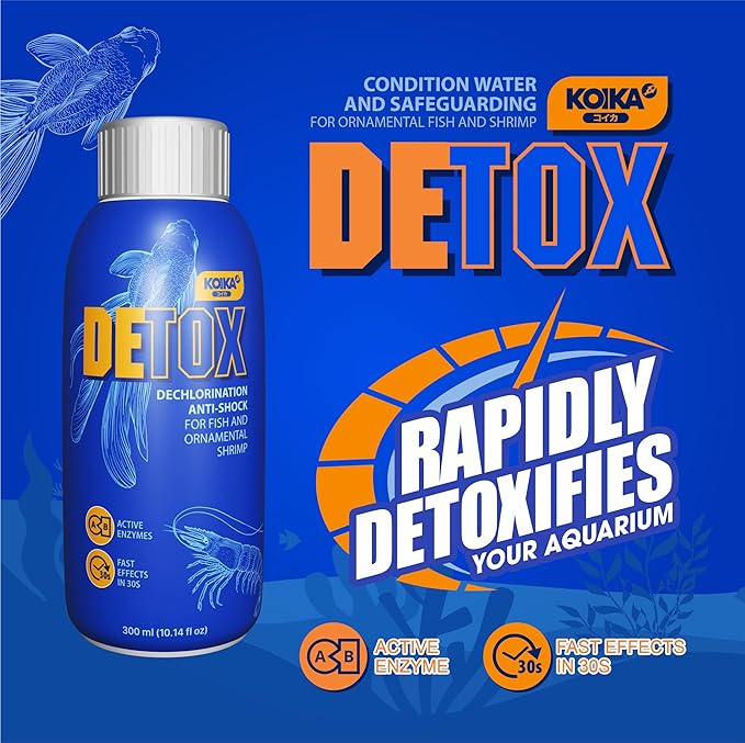 KOIKA Aquarium Water Conditioner and Dechlorinator, Anti-Shock for Fish & Ornamental Shrimp (300ml (10.14 fl oz))
