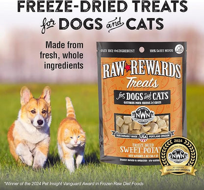 Northwest Naturals Raw Rewards Freeze-Dried Sweet Potato Treats for Dogs and Cats - Bite-Sized Pieces - Healthy, 1 Ingredient, Human Grade Ingredients, All Natural, Made in USA, 2 Oz (Pack of 3)