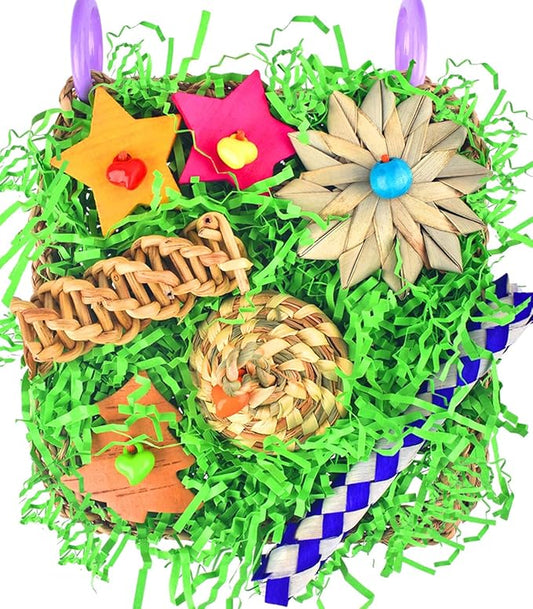 KATUMO Bird Toys, Parakeet Grass Mat Toys Parrot Foraging Shredding Entertainments for Cockatiel Conure Lovebird Parakeet Small to Medium Birds