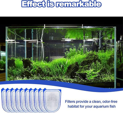 10-Pack Carbon Filter Cartridges Compatible with Tetra Whisper EX30/EX45/EX70 Filters, Replacement Filter Cartridges