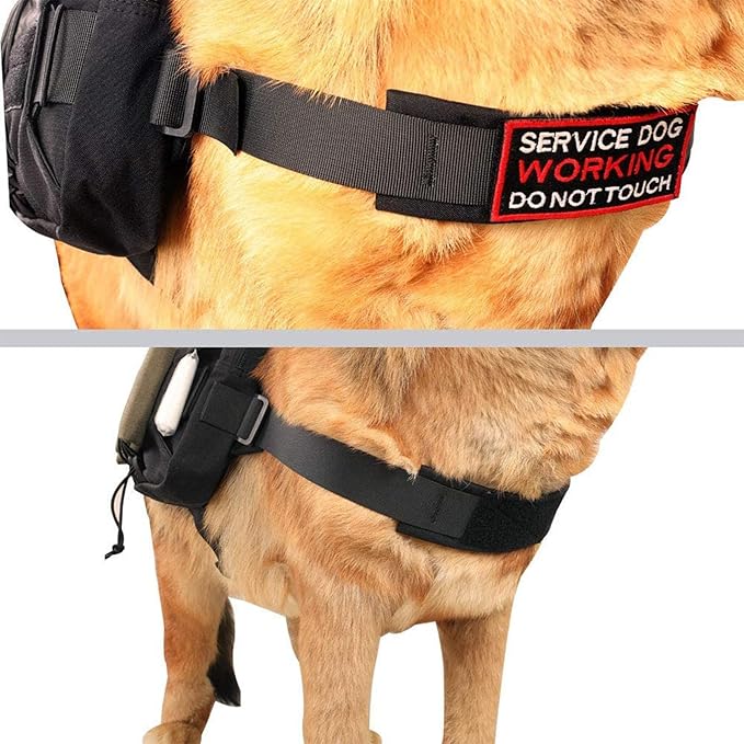 EXCELLENT ELITE SPANKER Dog Pack Dog Saddle Bag Backpack for Camping Hiking Medium & Large Dog with 2 Capacious Side Pockets (M, Black)