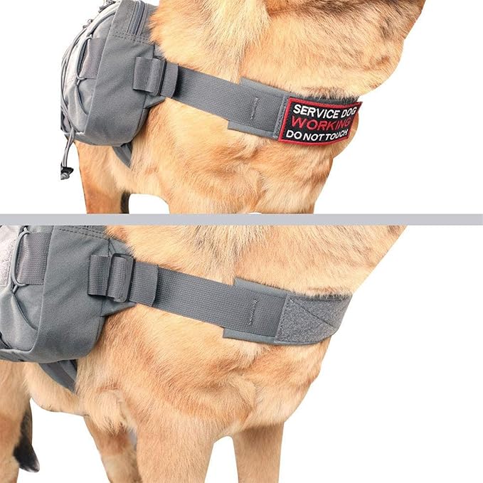 EXCELLENT ELITE SPANKER Dog Pack Hound Dog Saddle Bag Backpack for Travel Camping Hiking Medium & Large Dog with 2 Capacious Side Pockets(Gry-L)