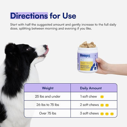 Advanced Hip & Joint Supplement for Dogs - 90 Soft Chews with Glucosamine, MSM, Chondroitin & Multivitamins - Helps Mobility, Flexibility & Arthritis Relief - Made with Pasture-Raised Chicken