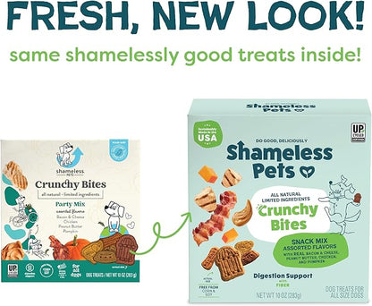 Shameless Pets Crunchy Dog Treats - Variety Pack 3 Boxes - Healthy Dog Biscuits & Cookies Treats for Small, Medium, and Large Dogs - Made in The USA - Free from Corn & Soy