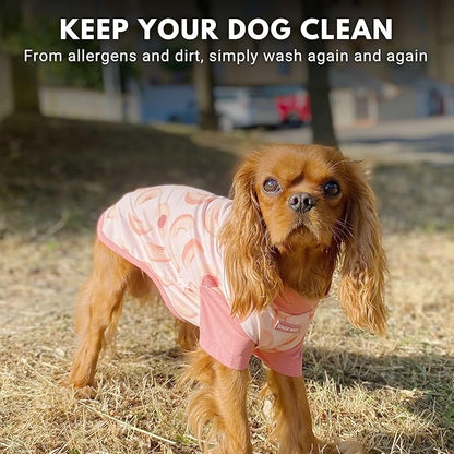 Spark Paws Sunblock Dog T-Shirt, SPF30 Protection, Lightweight Breathable Quick Dry for Dogs with Sensitive Skin - Watermelon & Peach (Set of 2) - 5XL