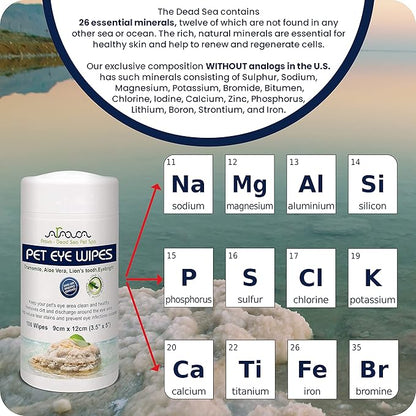 Arava Pet Eye Wipes - for Dogs Cats Puppies & Kittens - 100 Count