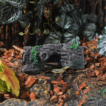 IBWell Aquarium Wood Fish Tank Decorations，Resin Fake Logs Terrarium DÉCor, Reptile Hide Aquarium Hideout for Fish Cave, Small Turtles, to 20 Gallon Tank