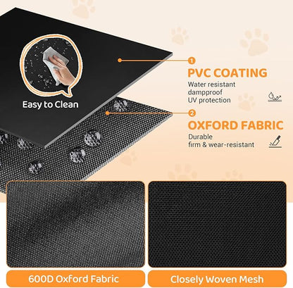 KingCamp XXL Dog Crate, Large Collapsible Pop Up Dog Kennel Tent with Durable 600D Oxford Fabric & Breathable Mesh for Indoor Outdoor Travel, Black, 55" x 39" x 39"