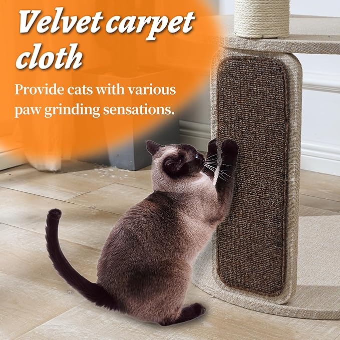 Large Wooden Cat Tree with Scratching Posts, Modern Cat Tower & Condo, Handmade Furniture for Multiple Cats, Unique Perch for Climbing & Play