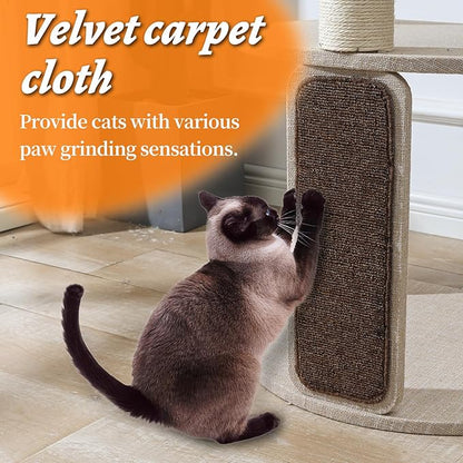 Large Wooden Cat Tree with Scratching Posts, Modern Cat Tower & Condo, Handmade Furniture for Multiple Cats, Unique Perch for Climbing & Play