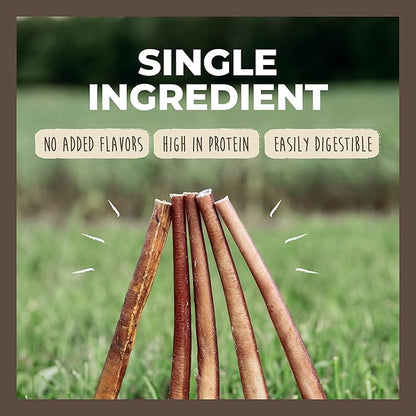 Mighty Paw Naturals Bully Sticks - All-Natural Protein-Rich Dog Chews from Grass-Fed Beef. Single-Ingredient Pet Treat for Dental Health. Keeps Chewers Busy - Dental Chew Dog Bully Stick