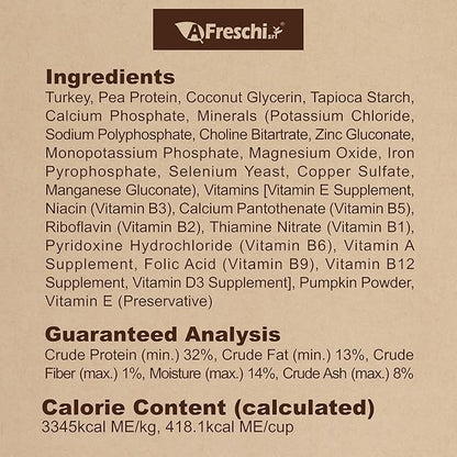 AFreschi Air-Dried Dog Food Turkey Recipe 2.2 lb, All-Natural, Complete & Balanced, Single-Animal Protein, Grain-Free, High-Protein, Limited Ingredients