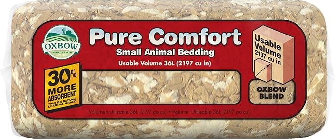 Oxbow Animal Health Pure Comfort Bedding, Rabbit, Hamster, & Guinea Pig Bedding, Bunny Supplies for Litter Box, Pet Safe, 99.9% Dust Free, Bunny Litter Box, Blend, 36 Liter Bag
