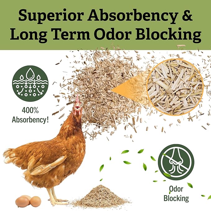 Cranky Frank Chicken Hemp Bedding - 75 Usable Liters, 20 LB - All Natural, Dust-Free, Odor-Controlled Coop Bedding for Chickens and Pets - Super Absorbent, Low Waste & Eco-Friendly