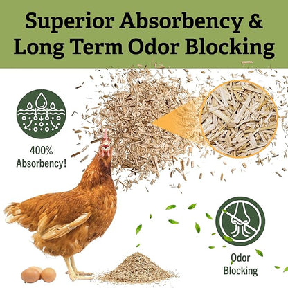 Cranky Frank Chicken Hemp Bedding - 75 Usable Liters, 20 LB - All Natural, Dust-Free, Odor-Controlled Coop Bedding for Chickens and Pets - Super Absorbent, Low Waste & Eco-Friendly