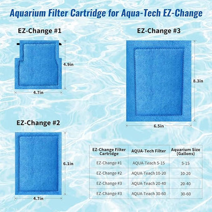 10 Pack Aquarium Filter Cartridge for Marineland Rite-Size C, Fish Tank Filters for Aqua-Tech EZ-Change #3 20-40 & 30-60 Power Filter and for Marineland Penguin PRO Power Filters 275/375