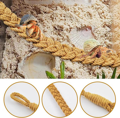 kathson 2 PCS 26 Inches Hermit Crab Climbing Toys,Reptile Vines Toy Hermit Crab Rope Ladder Bendable Hermit Crab Supplies Tank Terrarium Accessories for Hermit Crabs Lizards Leopard Geckos