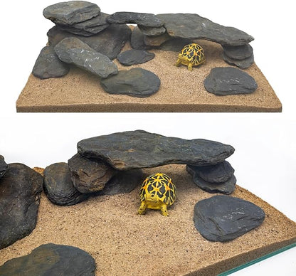 Aquarium Stone Stream Turtle Platform Natural Slate 3-9 inches Turtle Tank Rocks for Aquarium Decoration and Amphibian Habitat (20lb)