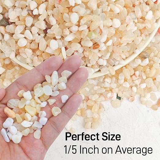 7lb Aquarium Gravel for Plants,1/5 Inch Natural Decorative River Rocks for Succulent and Cactus Landscaping, Natural Small Rocks for Fish Tanks, Vases & Terrariums