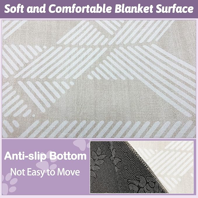 VCEPJH Extra Large Rabbit Cage Liner Reusable 63 inch Washable Bunny Floor Mat Soft Animal Bedding Cage Flooring Pads Non-Slip Pet Rug for Indoor Dogs Puppy Cats Totoro Ferret