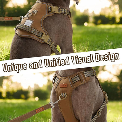 X-Large Dog Harness, No Pull Easy Walker Escape Proof Vest with Handle, Reflective Pet Harness with 2 Leash Clips and 3 Buckles, No Rub No Choke, Newfoundland Alaska German Shepherd Mastiffs, XL