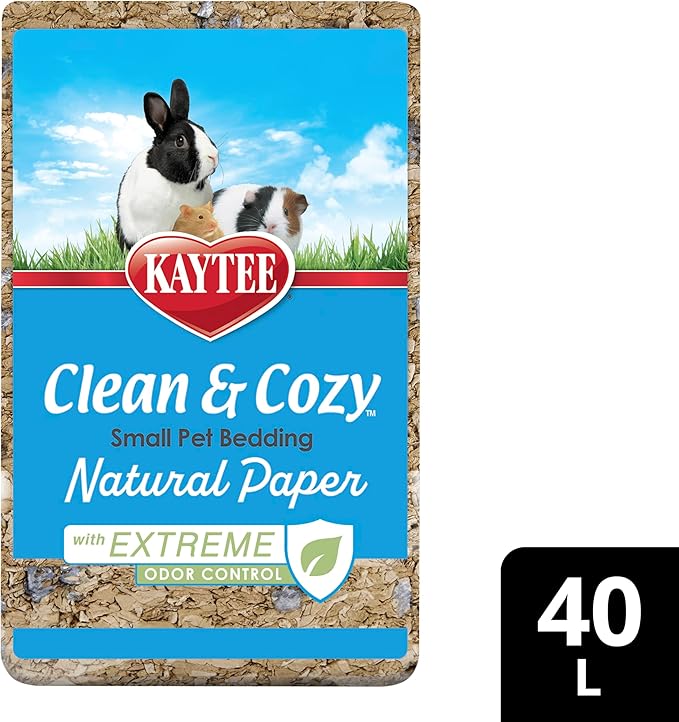 Kaytee Clean & Cozy Natural Paper with Extreme Odor Control Bedding, Made with 100% Recycled Paper