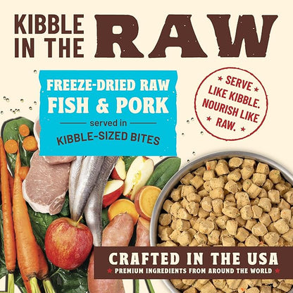 Primal Kibble in The Raw, Freeze Dried Dog Food, Fish & Pork, Scoop & Serve, Made with Raw Protein, Whole Ingredient Nutrition, Crafted in The USA, Dry Dog Food 9 lb Bag