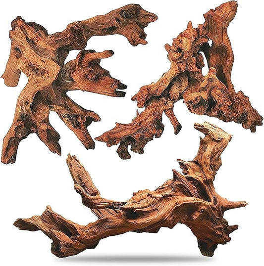 Hamiledyi Aquarium Driftwood 3PCS Natural Trunk Driftwood Assorted Branches 8-12" Reptile Wood Decor Terrarium Ornament Fish Tank Decoration