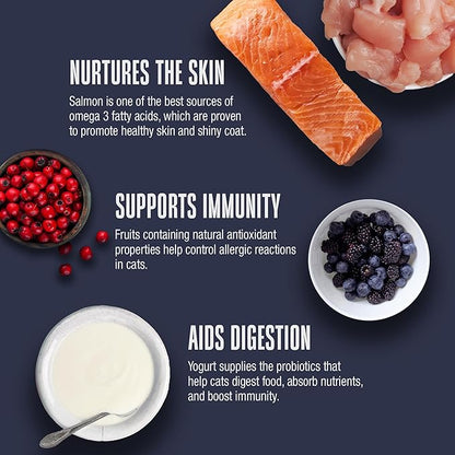 Whole Life Pet Healthy Skin and Coat Cat Supplements for Dry Skin, Allergy & Stomach Relief, Cat Immune & Digestive Support - Probiotics & Omega 3 for Cats, Cat Food Add Ins - 30-Day Supply