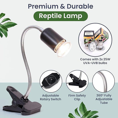 Small Turtle Tank Kit for Aquatic Turtles – Complete Starter Habitat with Filter, UVB Lamp, Basking Platform, Plants – Turtle Aquarium Kit (Black)