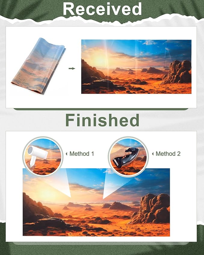 Breling 4 Pcs 30 x 11.8 Inch Reptile Habitat Background with Nano Glue Gobi Sun Cactus Stone and Green Tree Fern Stream Terrarium Background Polyester Durable Aquarium Accessories