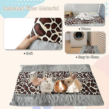 kathson Large Guinea Pig Bed, 35 x 21 inch Soft Rabbit Mat, Cage Liner for Small Animals, Washable Thick Warm Bedding Mats for Bunny, Ferret, Chinchilla, Hedgehog