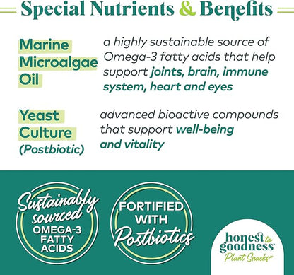 Honest to Goodness Plant Snacks Dog Treats, Enriched with Omega 3s & Postbiotics, 8oz Variety Pack, 6 Bags