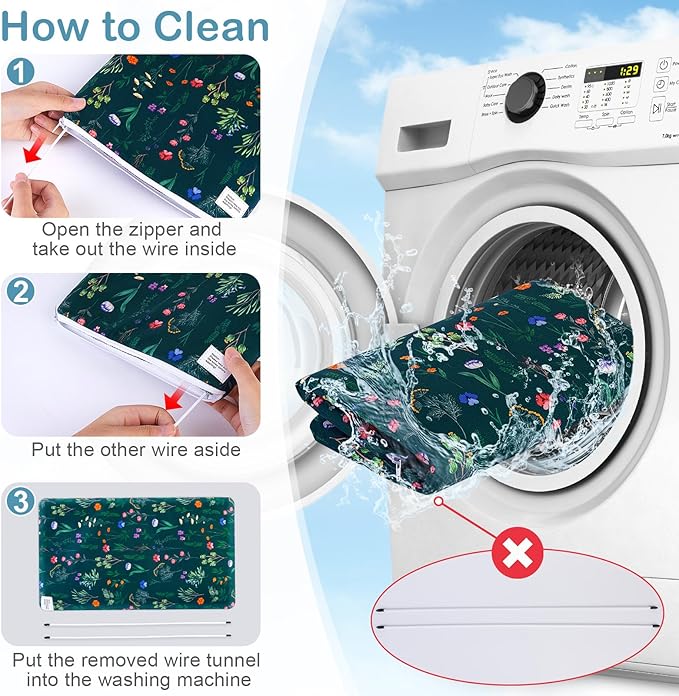 Bienbee Guinea Pig Tunnel, Guinea Pig Hideout, Washable Rabbit Tunnel and Bunny House, Rabbit Toys in Cages for Guinea Pig Bunny Rabbit Small Animal Green Flowers