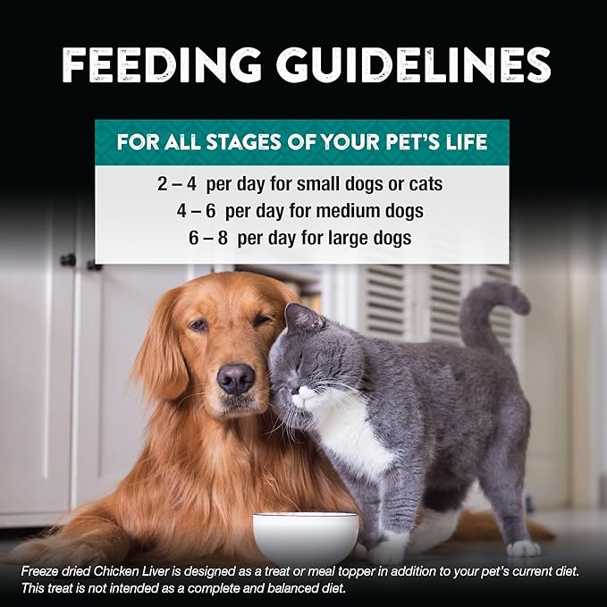 Northwest Naturals Raw Rewards Freeze-Dried Chicken Liver Treats for Dogs and Cats - Bite-Sized Pieces - Healthy, 1 Ingredient, Human Grade Pet Food, All Natural, Proudly Made in USA, 3 Oz (Pack of 1)