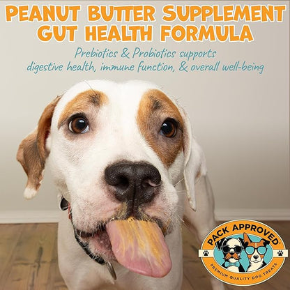 Dog Peanut Butter - with Prebiotic and Probiotic for Dogs to Boost Gut Health - Supports Digestive Support and Immune Support - Peanut Butter Treats - Gut Health (8.46oz)