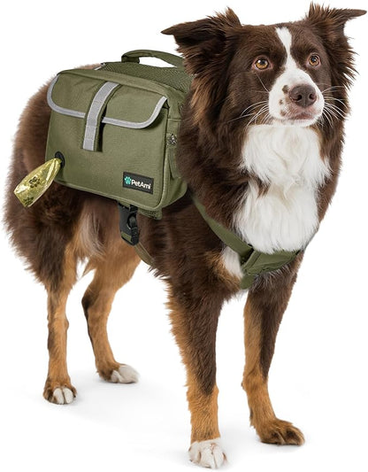 PetAmi Dog Backpack for Medium & Large Dogs, Saddle Bag for Dogs to Wear for Hiking, Pet Backpack Harness Dog Pack with Reflective Side Pockets for Walking Running.