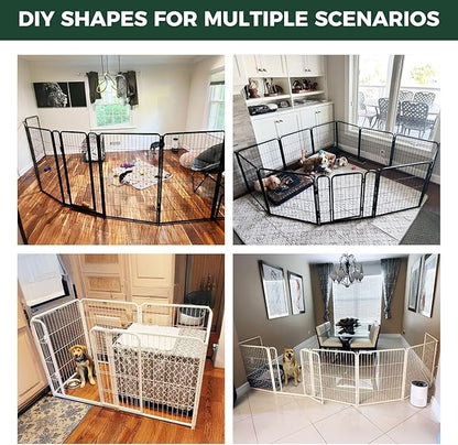 FXW Homeplus Unleashed Indoor Dog Playpen - Stress-Free and Safe Play, Heavy Duty 40 Inch 16 Panels Dog Pen for Medium and Large Dogs, White│Patented