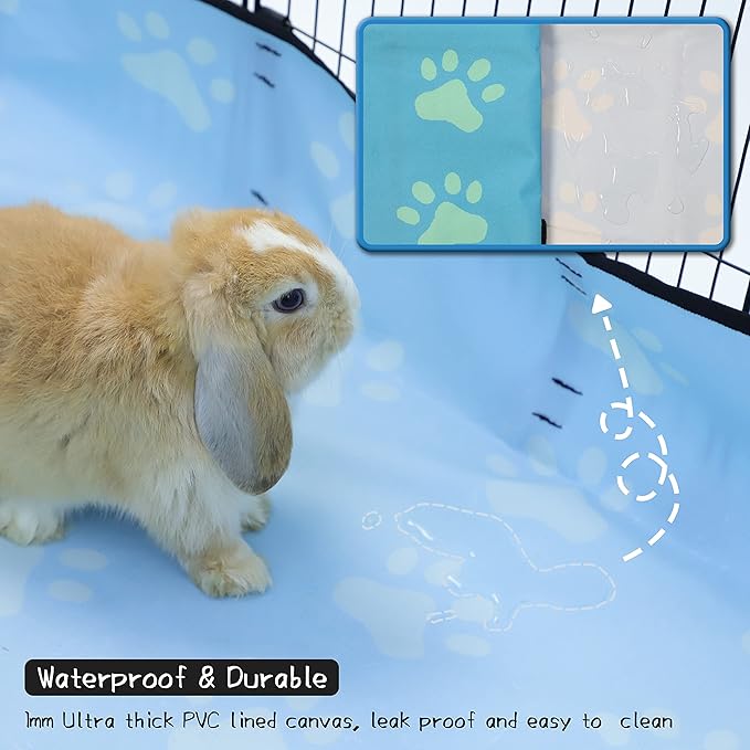 CHEGRON Guinea Pig Cages 8 Sq Ft Expandable C&C Cage Habitats for 2 Small Animal Pet Playpen Metal Grids Indoor Rabbit Fence Hedgehog Cage with PVC Bottom, 48 x 24 x 15.7 inch, 12 Panels