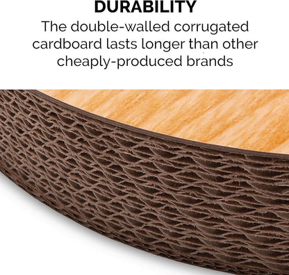 Furhaven Scratching Pad Ball Track Cat Toy w/ Catnip for Indoor Cats - Archway Busy Box Scratcher - Tan, One Size