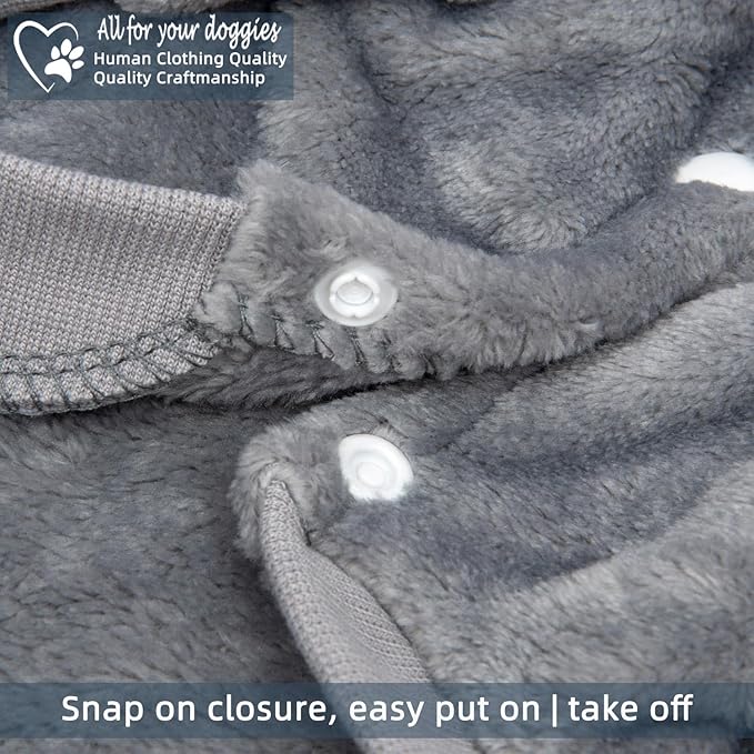 FabriCastle Dog Hoodie Sweater for Small Dogs Boy and Girl, Dog Clothes XS XXS Puppy Sweatshirt, Pet Outfit, Cat Clothing Super Soft Warm Snap On Closure (Light Grey, Small)